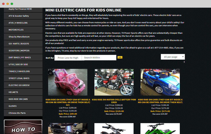 360 Power Sports : Website Design & Development screenshot 2